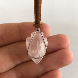 Handmade Pink Crystal Necklace